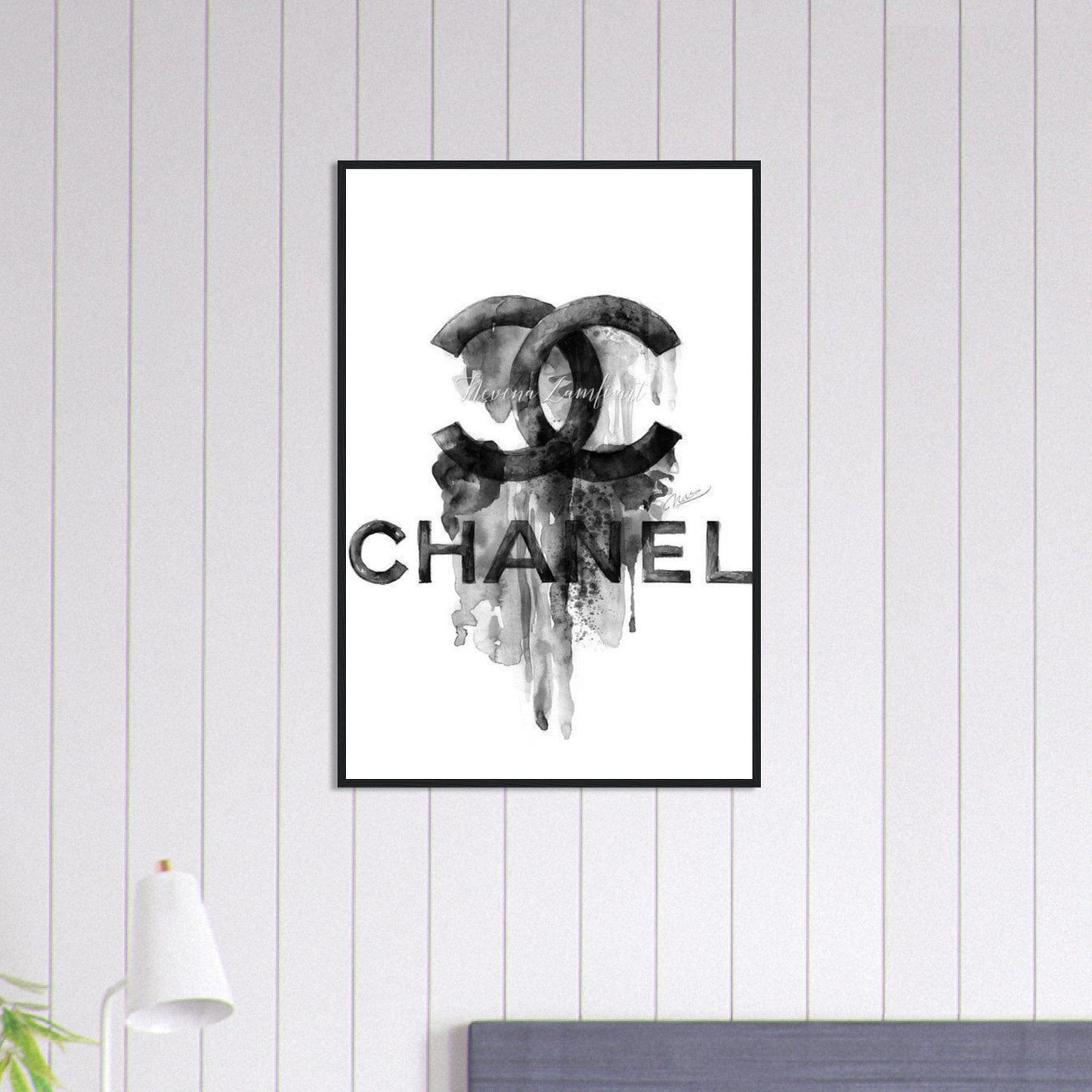 Canvanation Print Material 60x90 cm / 24x36″ Tableau Chanel Numéro 5 Noir