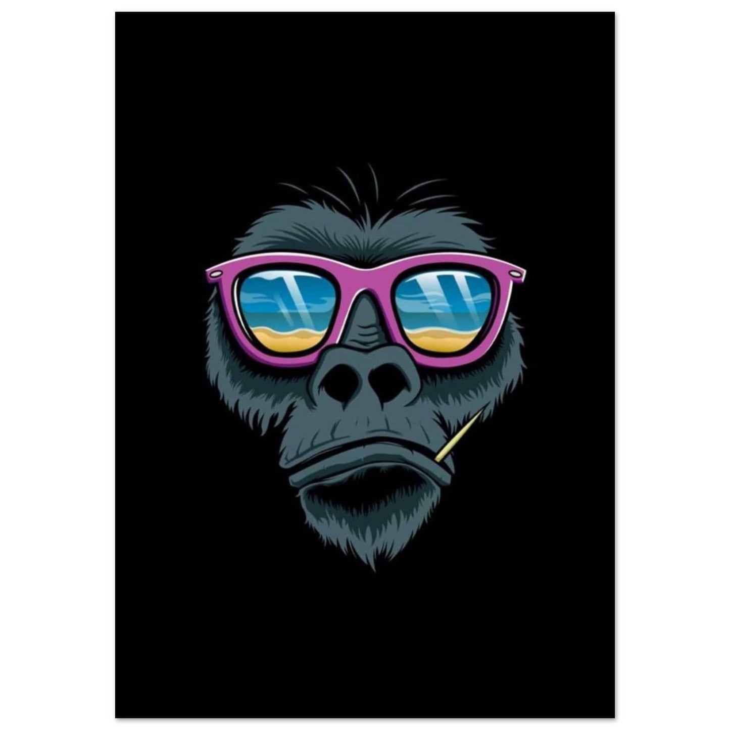 Canvanation Print Material A0 (84.1 x 118.9  cm) Poster Gorille Plage
