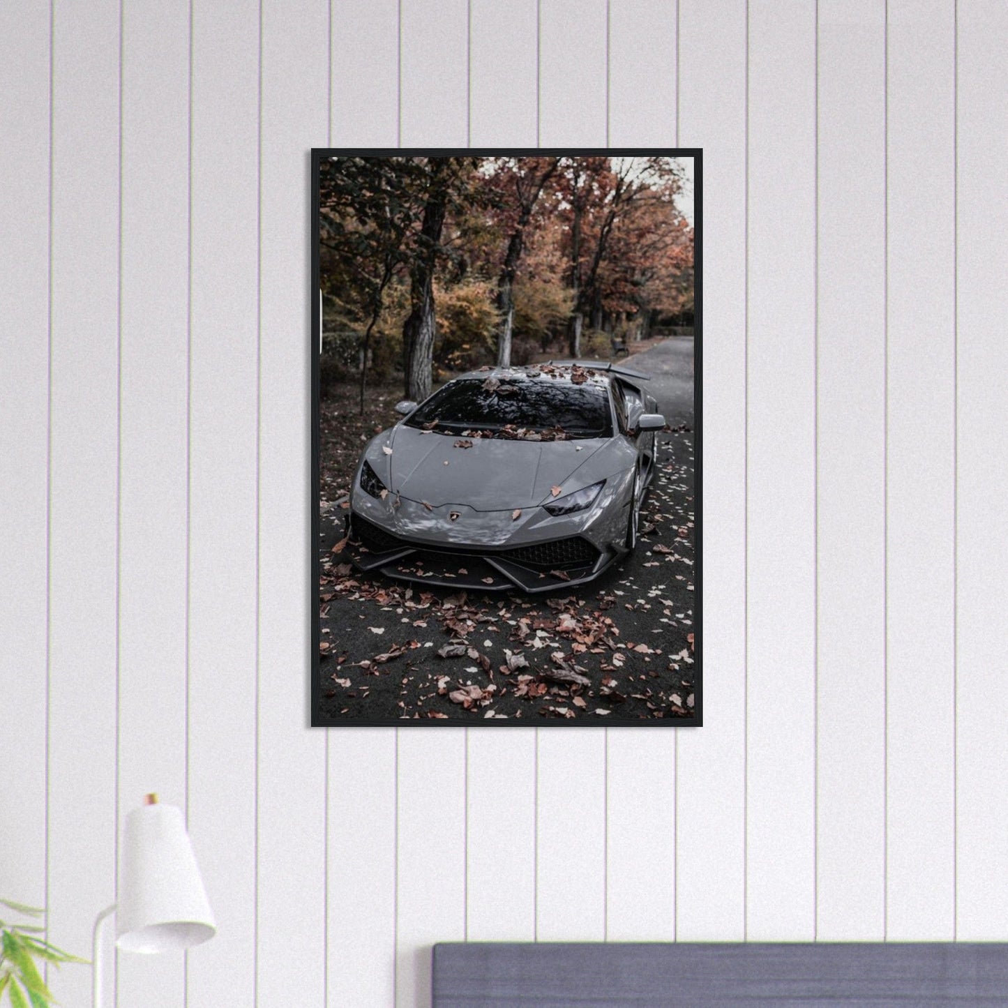 Canvanation Print Material 60x90 cm / 24x36″ Tableau Voiture Lamborghini Gris