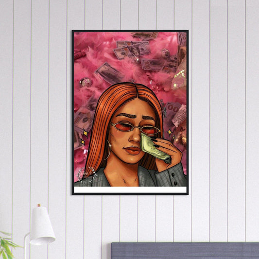 Canvanation Print Material 70x100 cm / 28x40″ Tableau Femme et Billets Verts