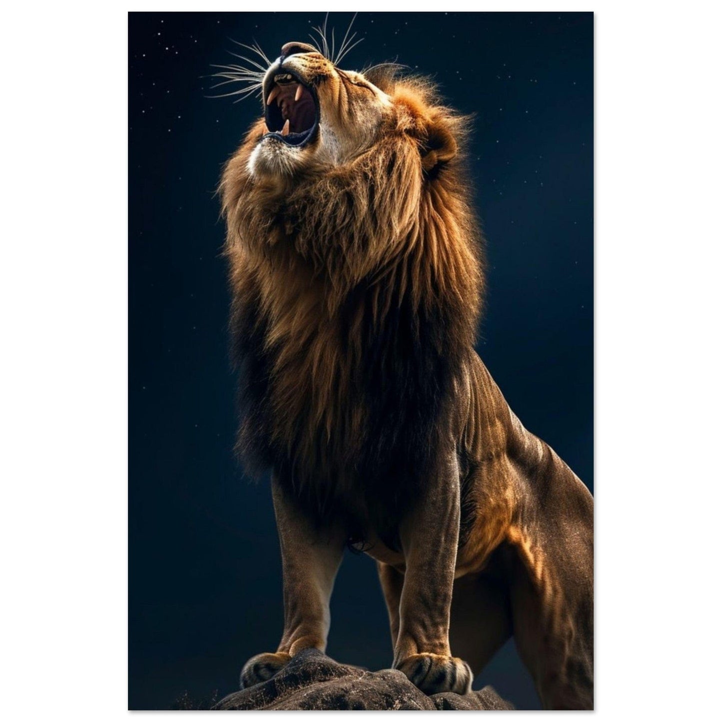 Canvanation Print Material 30x45 cm / 12x18″ Poster Lion Dans La Nuit