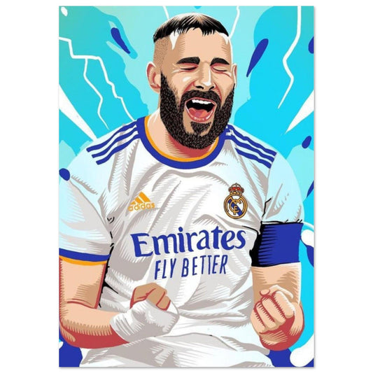Gelato Print Material A1 (59.4 x 84.1  cm) Poster Football Karim Benzema