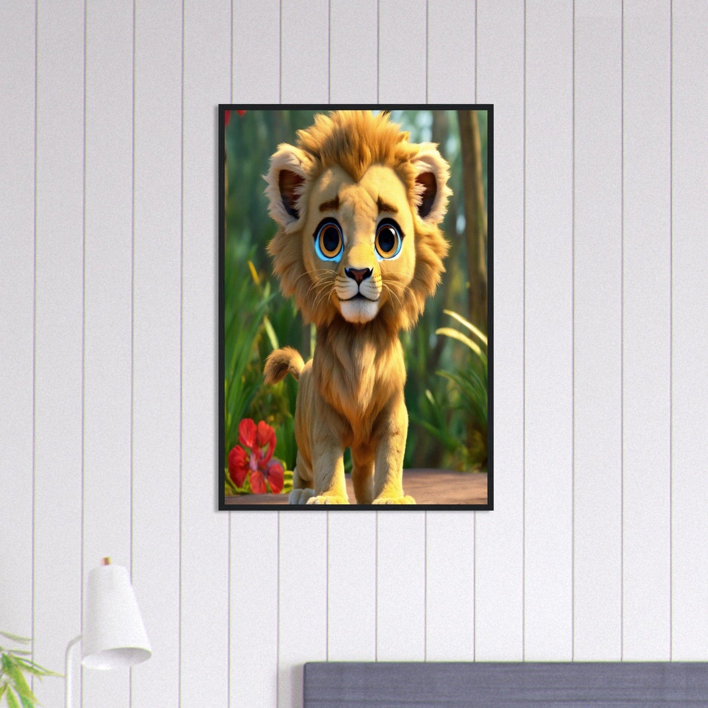 Canvanation Print Material 60x90 cm / 24x36″ Tableau Lionceau Jeux Sauvages
