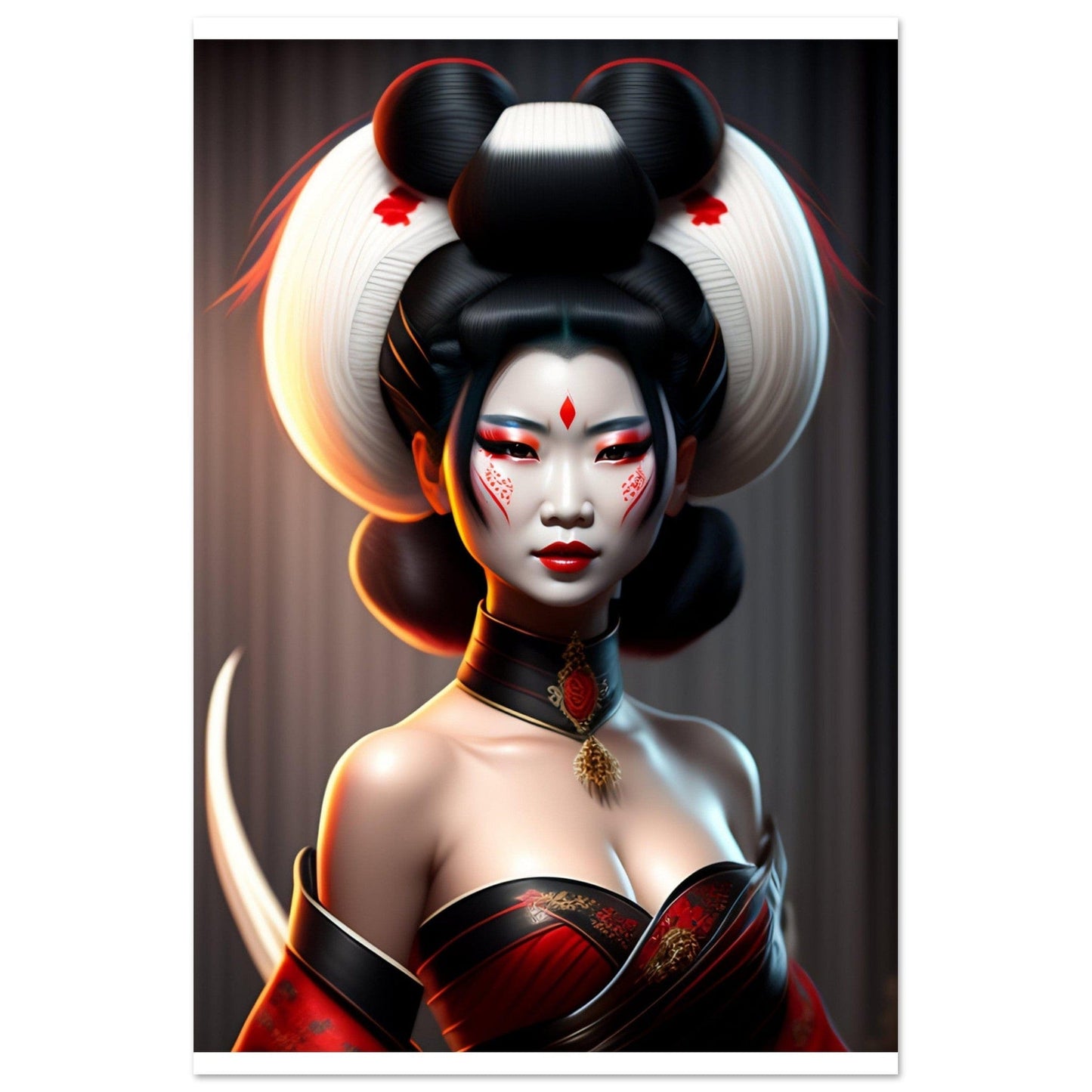 Canvanation Print Material 40x60 cm / 16x24″ Poster Geisha Japon Long Cheveux