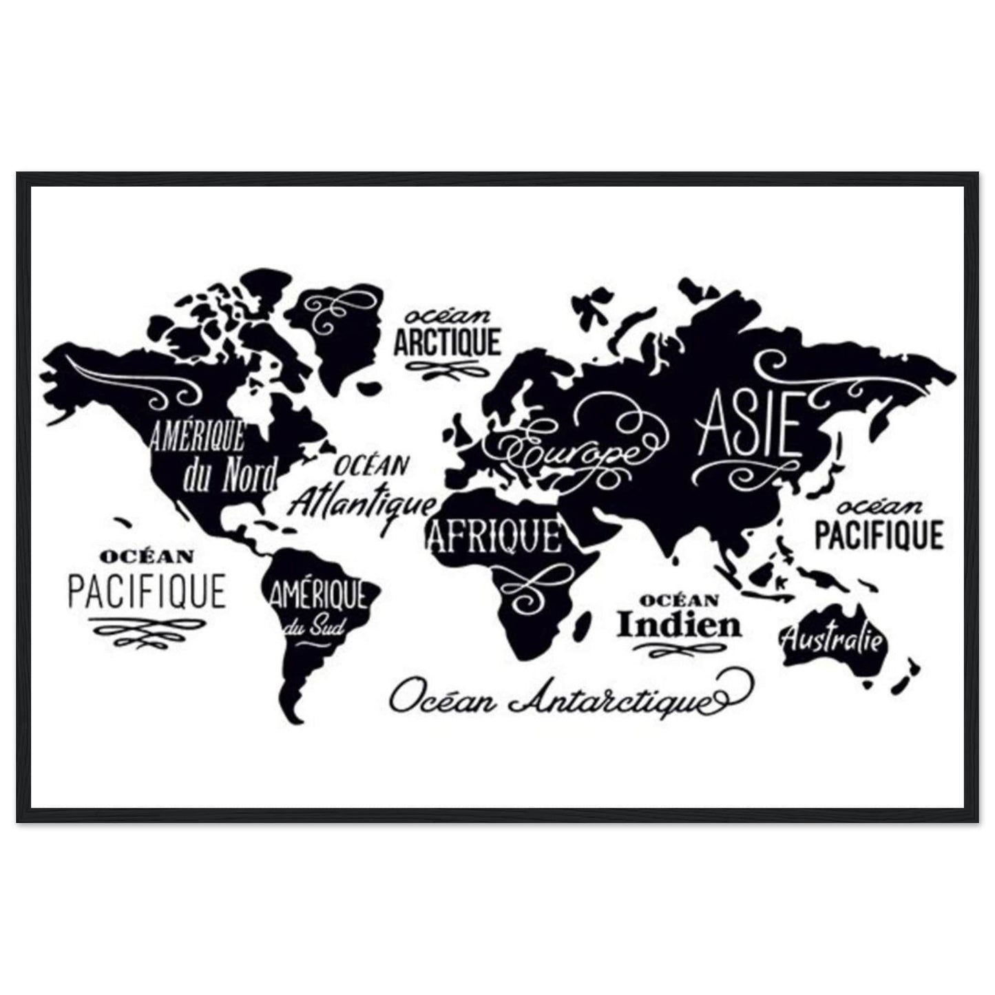 Canvanation Print Material 60x90 cm / 24x36″ Tableau Planisphere Du Monde - Le Monde à Portée de Vue