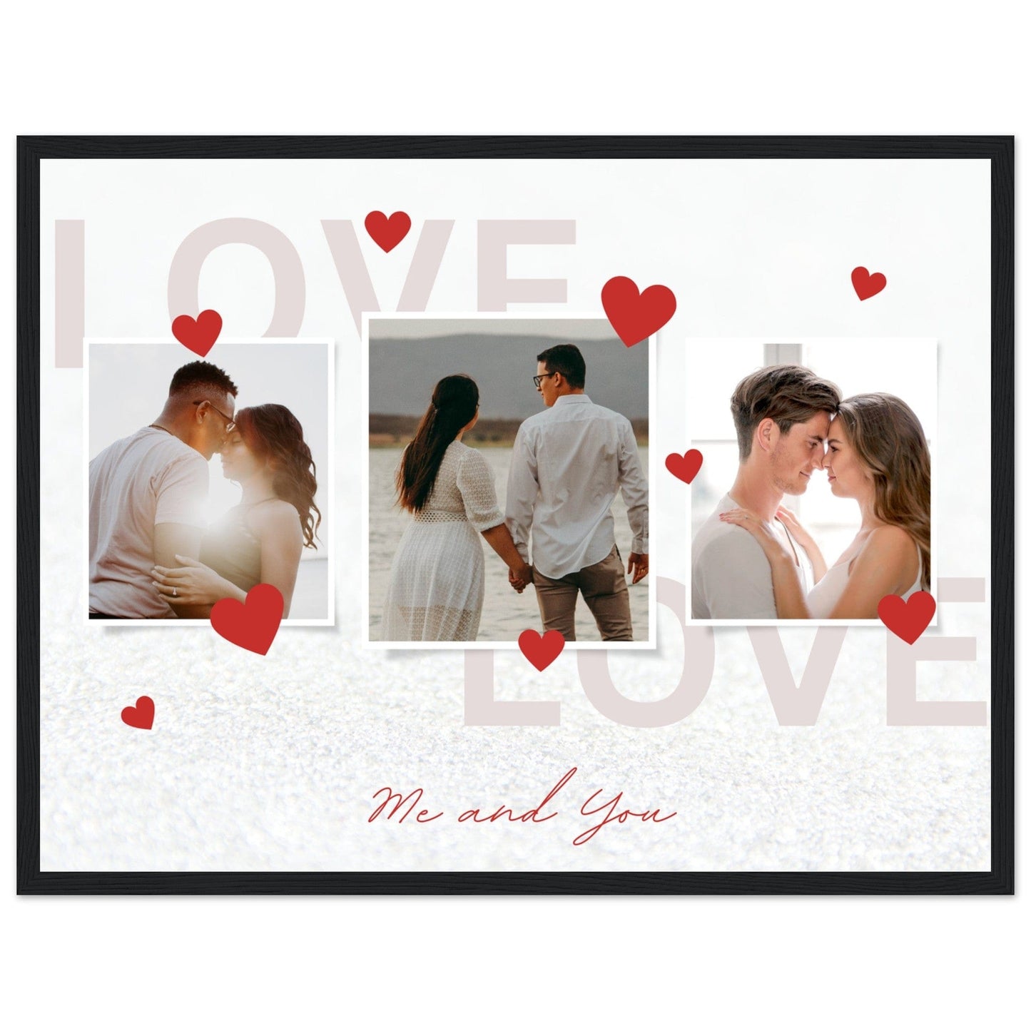 Canvanation Print Material 45x60 cm / 18x24″ / Noir Cadre Pele Mele Photo Couple "Love"