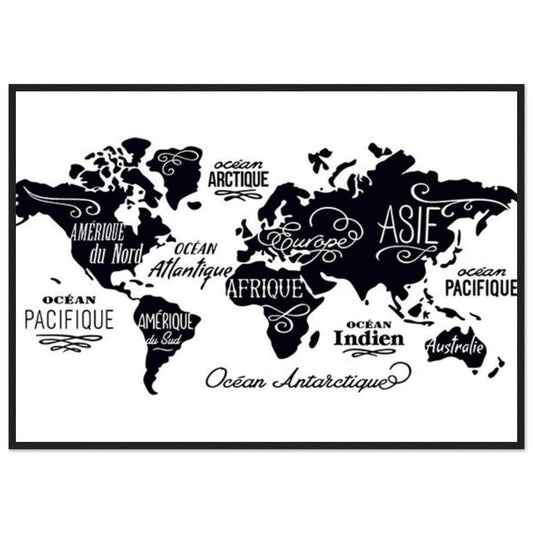 Canvanation Print Material 70x100 cm / 28x40″ Tableau Planisphere Du Monde - Le Monde à Portée de Vue