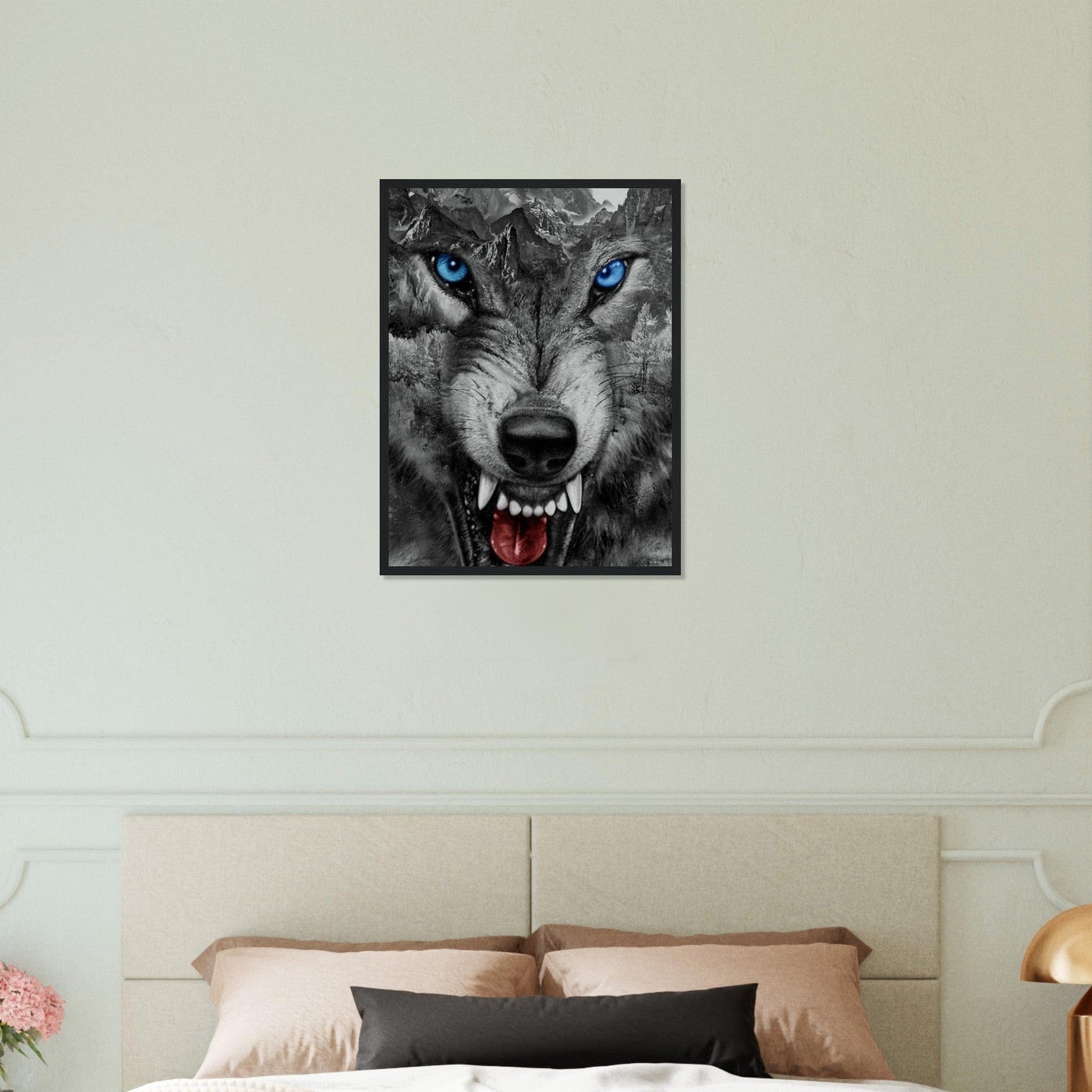 Gelato Print Material Tableau Loup Yeux Bleu