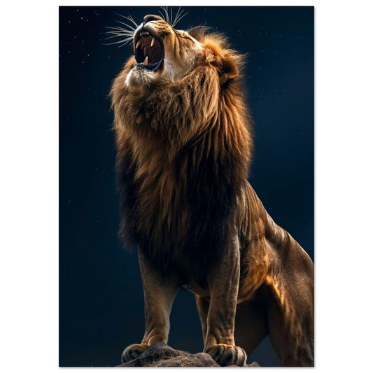 Canvanation Print Material A0 (84.1 x 118.9  cm) Poster Lion Dans La Nuit
