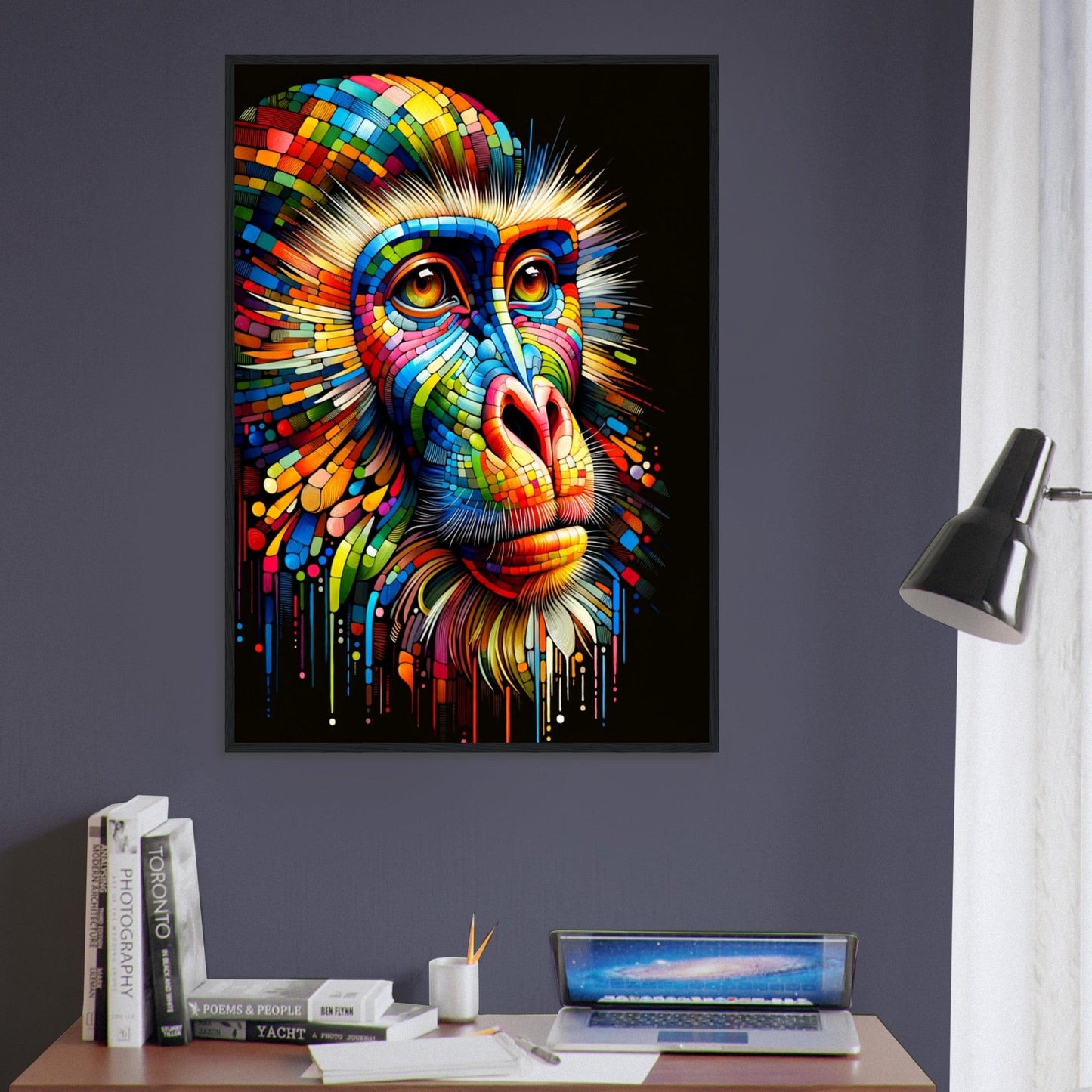 Canvanation Print Material Tableau Singe Pop Art Forme Géométrique