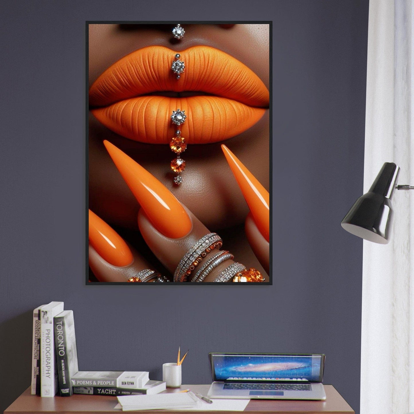Canvanation Print Material Tableau Levres Orange