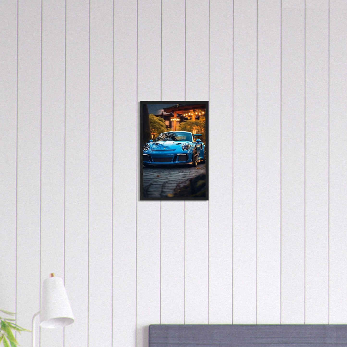 Canvanation Print Material 30x45 cm / 12x18″ Tableau Voiture Porshe Bleu