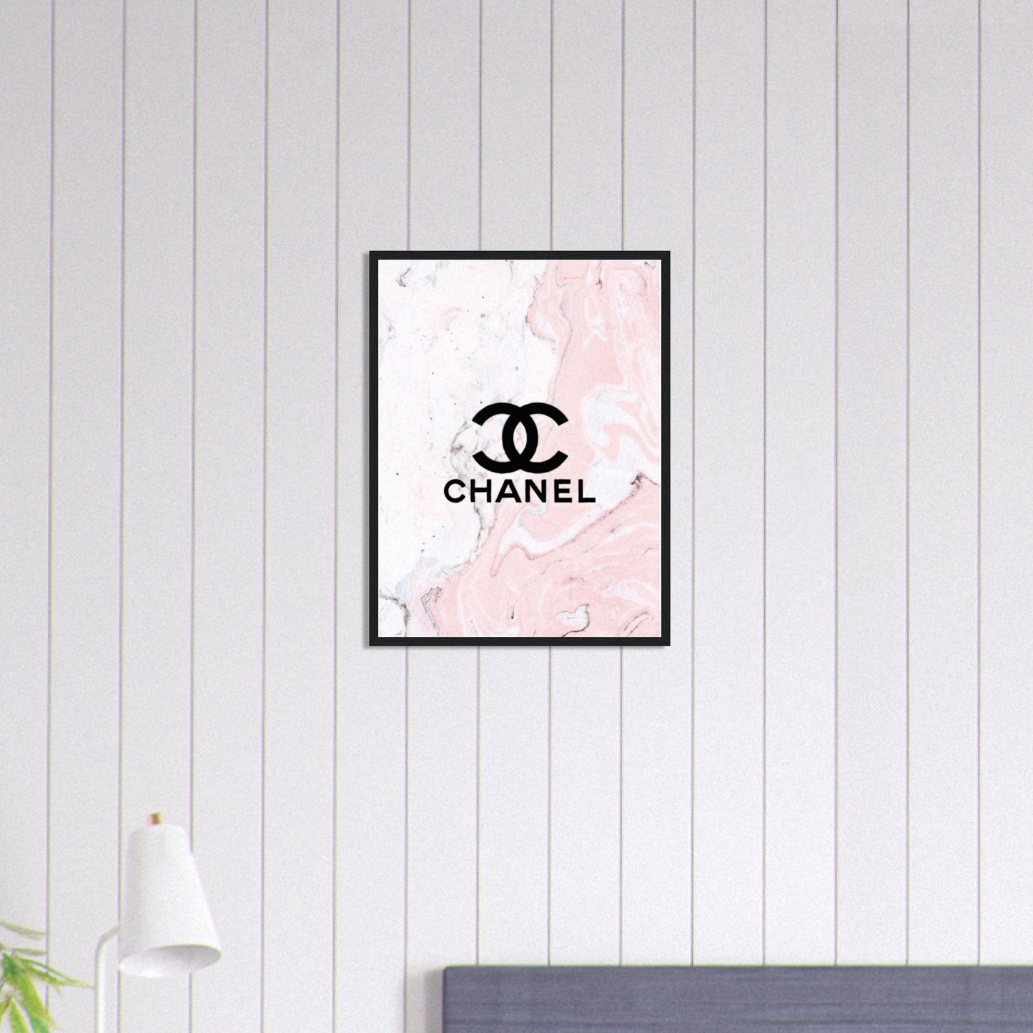 Canvanation Print Material 45x60 cm / 18x24″ Tableau Chanel Fond Rose Peinture
