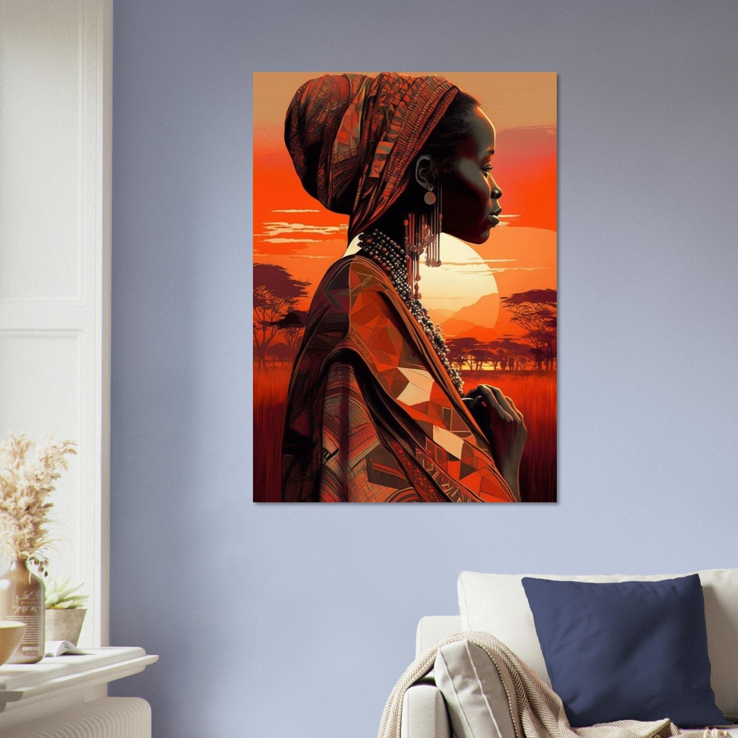 Gelato Print Material Poster Africain Turban Rouge