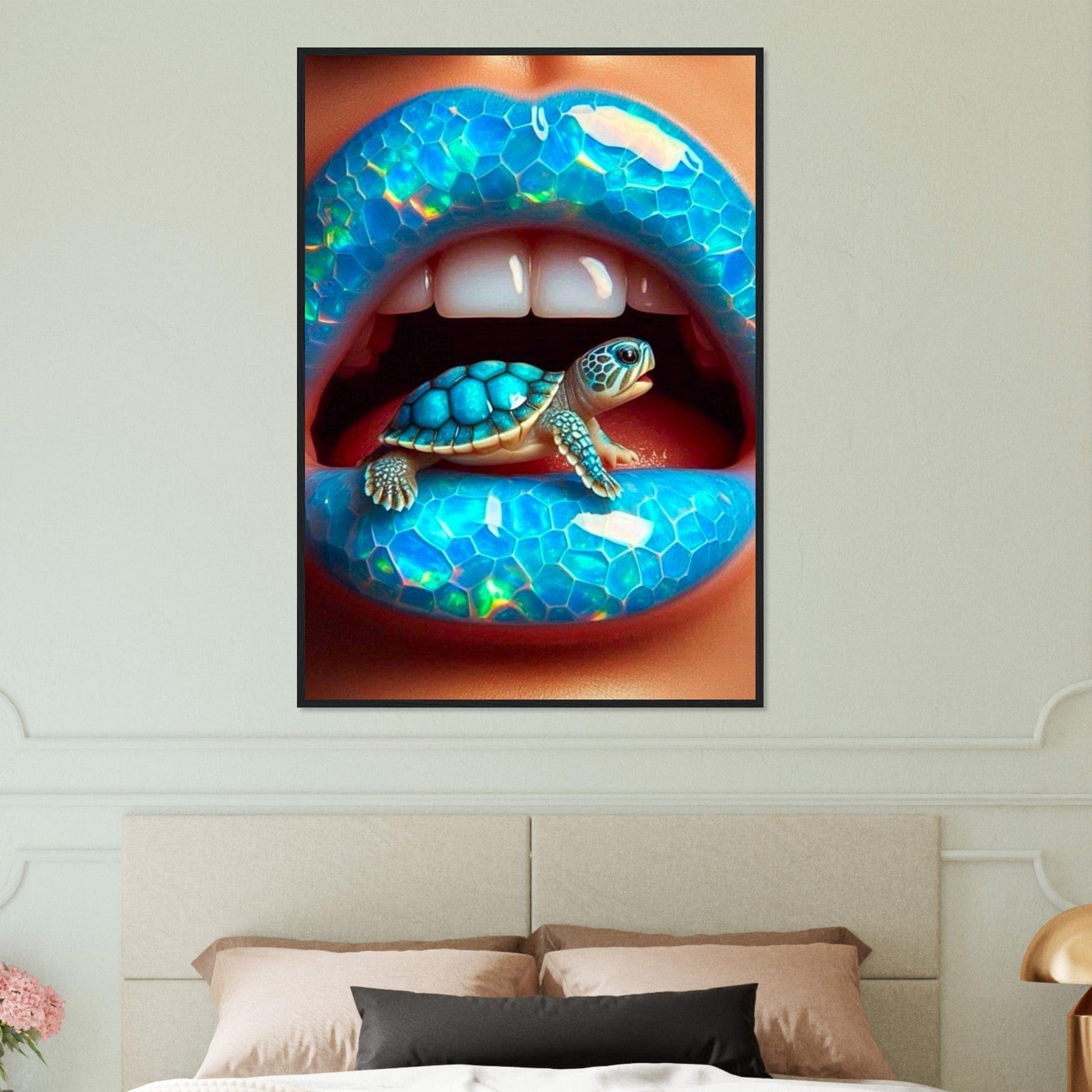 Canvanation Print Material Tableau Levres Tortue