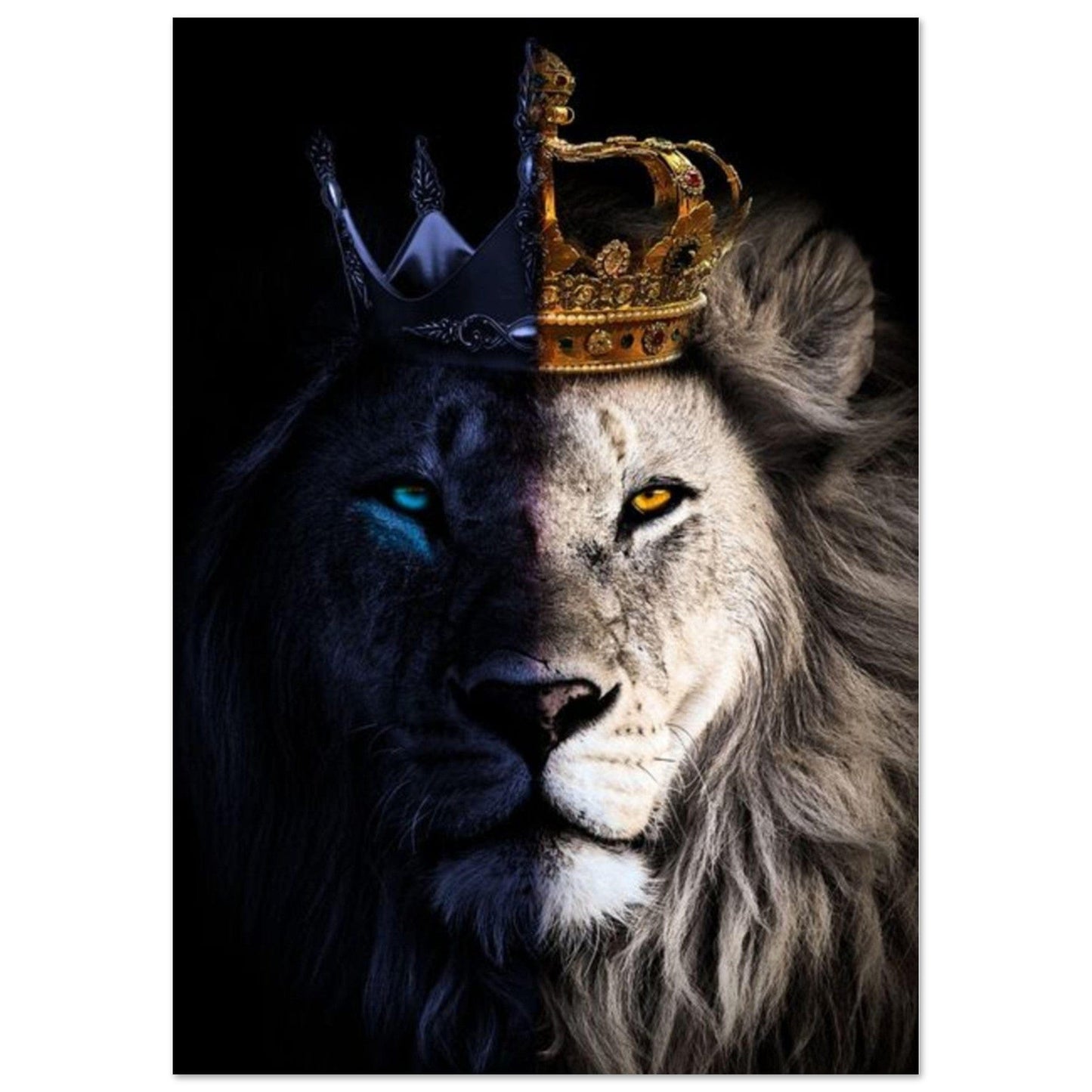 Canvanation Print Material A1 (59.4 x 84.1  cm) Poster Lion Blanc Couronne