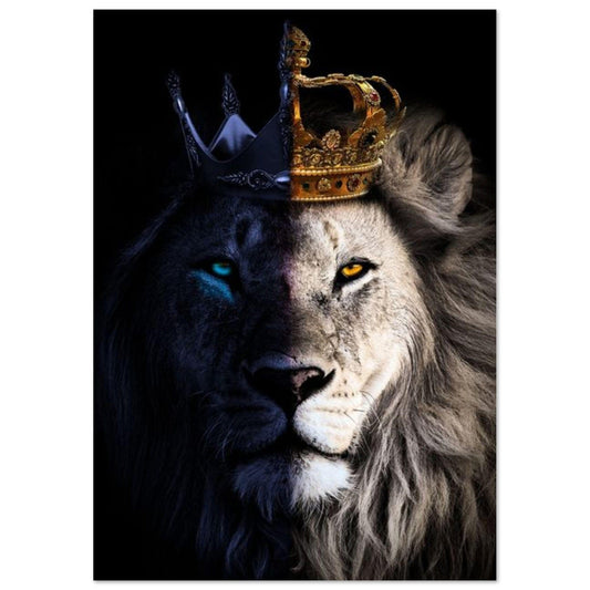 Canvanation Print Material A1 (59.4 x 84.1  cm) Poster Lion Blanc Couronne