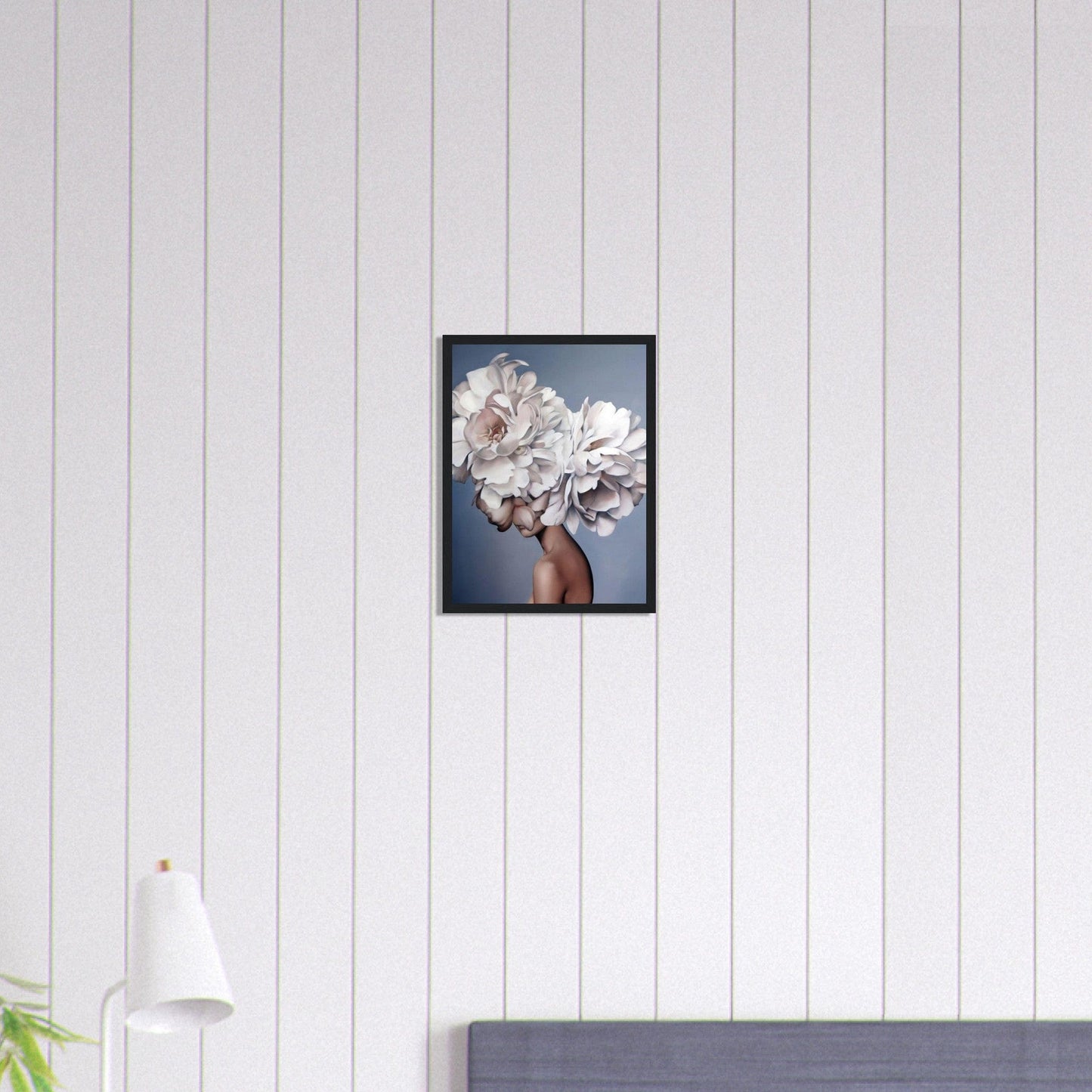 Canvanation Print Material 30x40 cm / 12x16″ Tableau Femme Fleurs Cheveux Blanc Roses