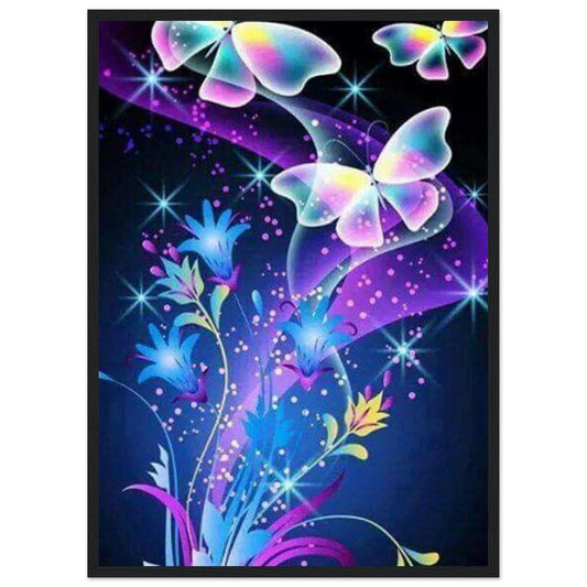 Gelato Print Material 50x70 cm / 20x28″ Peinture Papillons Et Fleurs