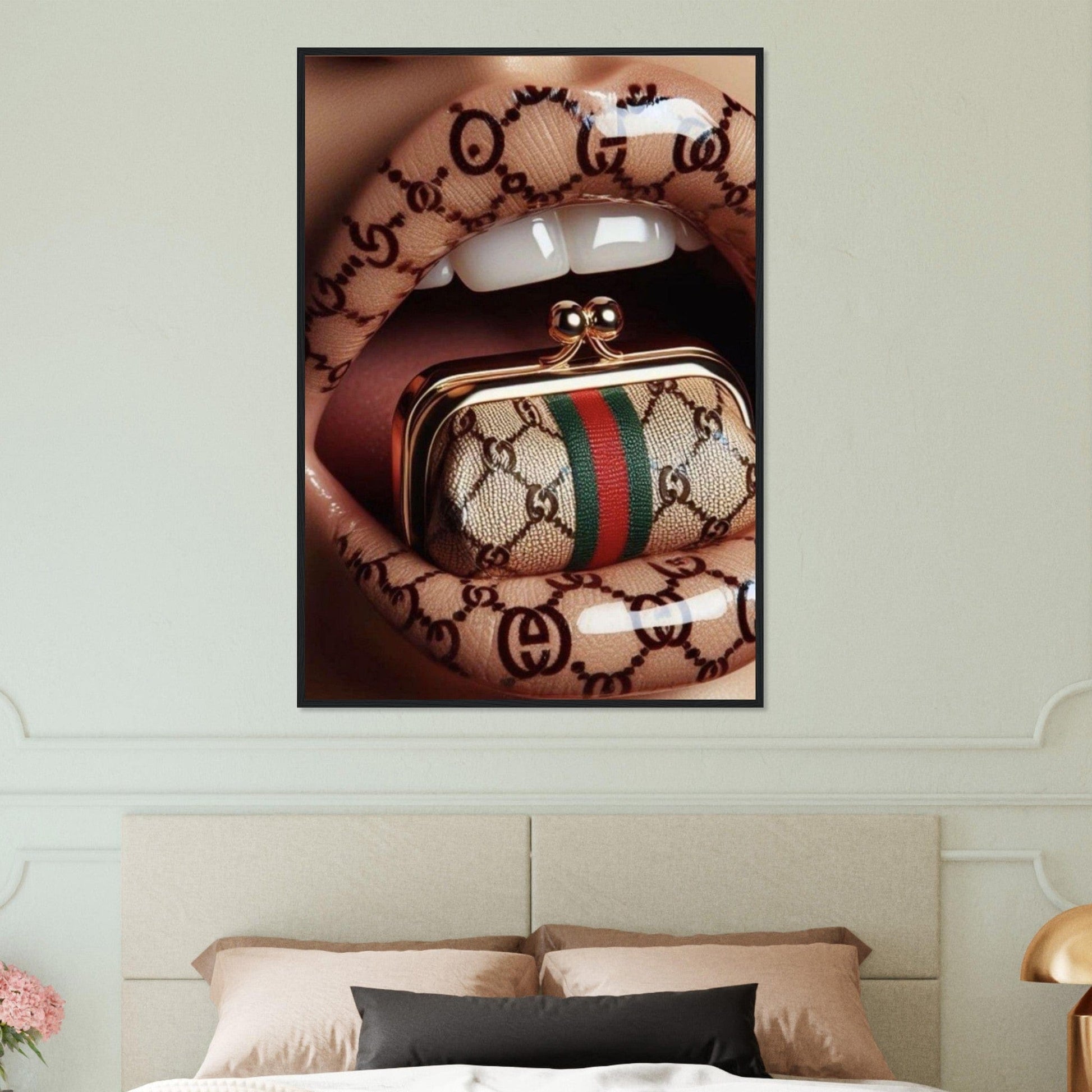 Canvanation Print Material Tableau Levres Sac Gucci