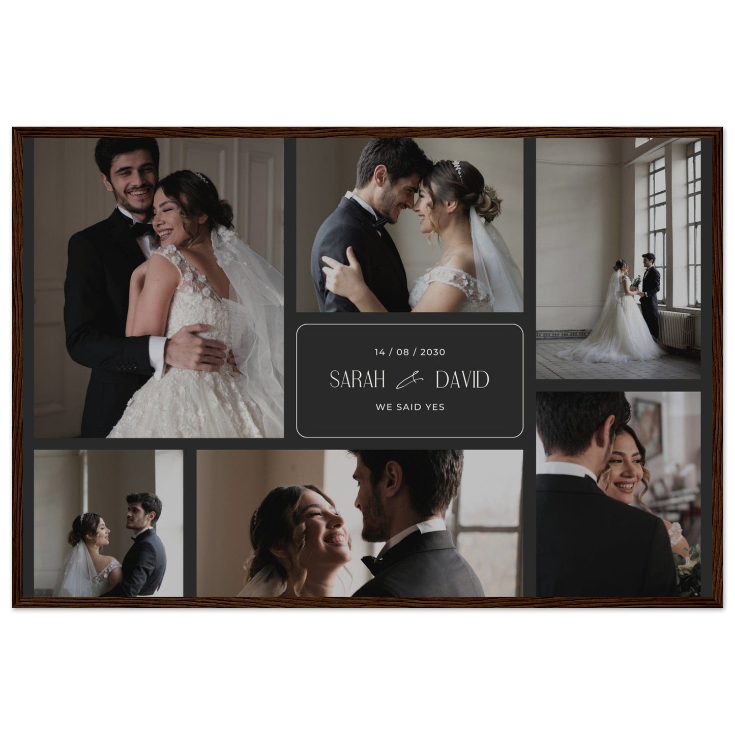 Canvanation Print Material 60x90 cm / 24x36″ / Noir Bois Pele Mele Photos Mariage Noir