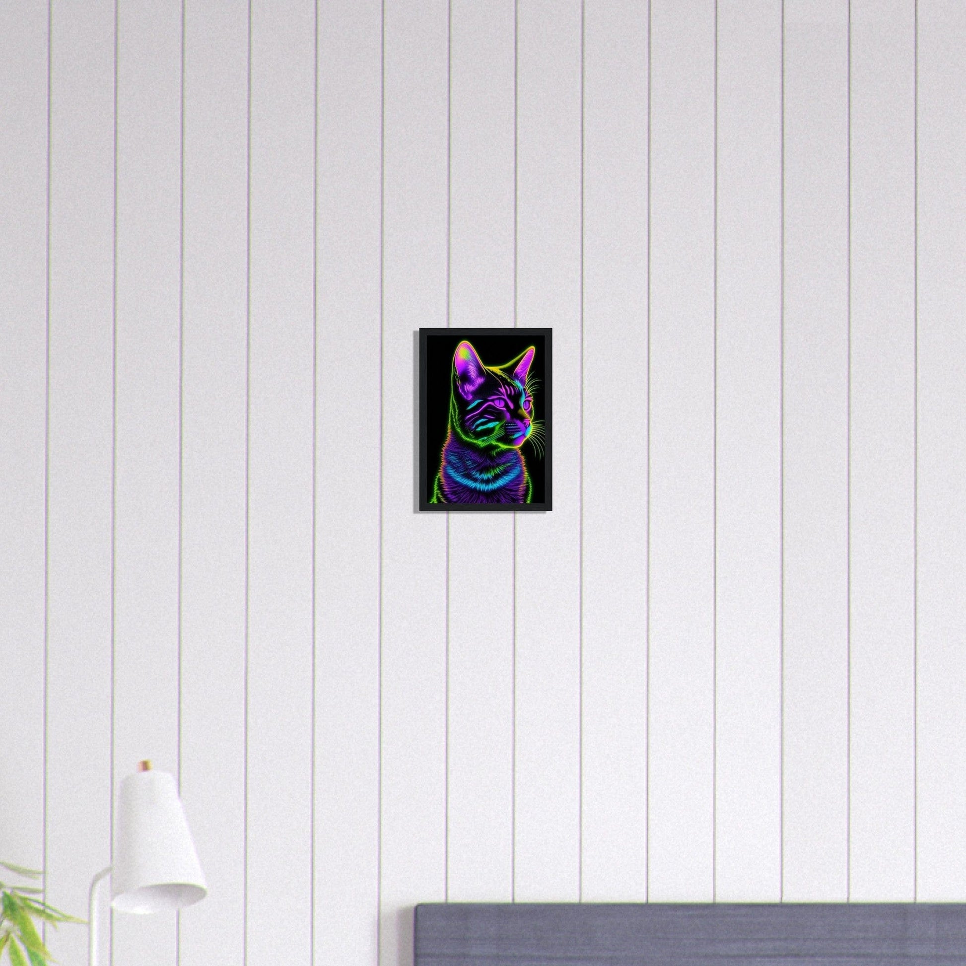 Canvanation Print Material A4 21x29.7 cm / 8x12″ Tableau Chat Pop Art Neon