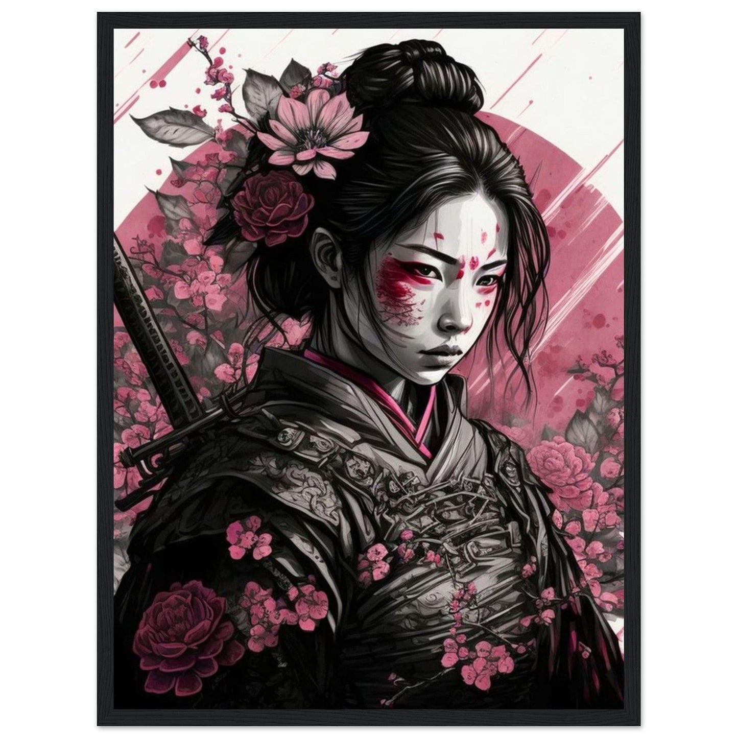 Canvanation Print Material Tableau Japon Vintage Geisha Horreur