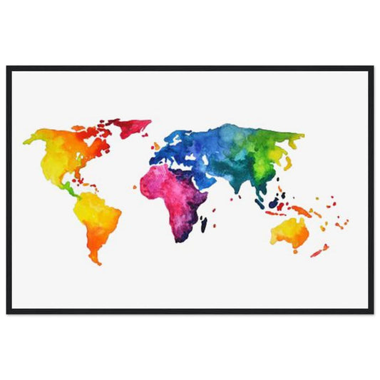 Canvanation Print Material 60x90 cm / 24x36″ Tableau Planisphere Du Monde - Exploration Globale