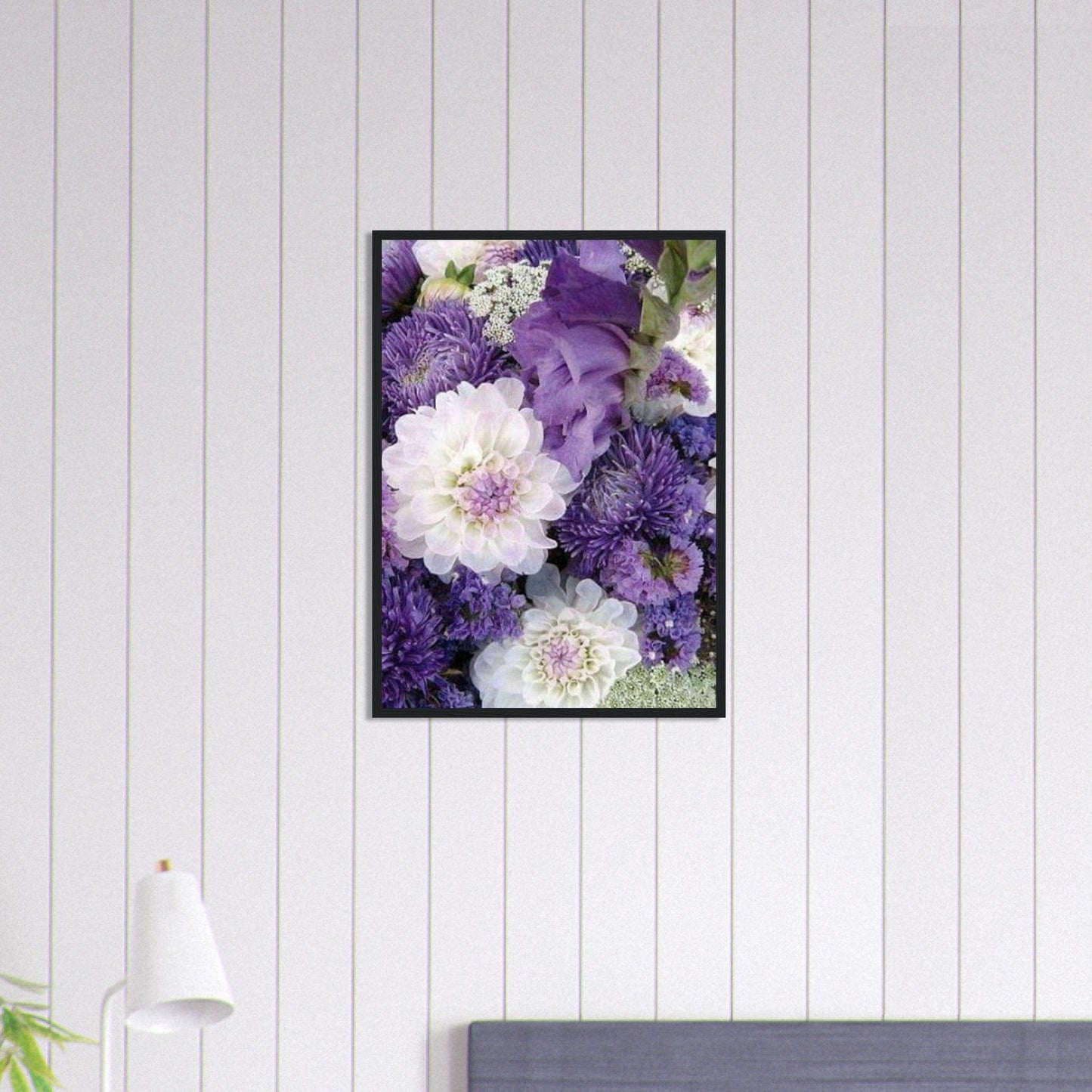 Canvanation Print Material 50x70 cm / 20x28″ Tableau Floral Blanc et Violet