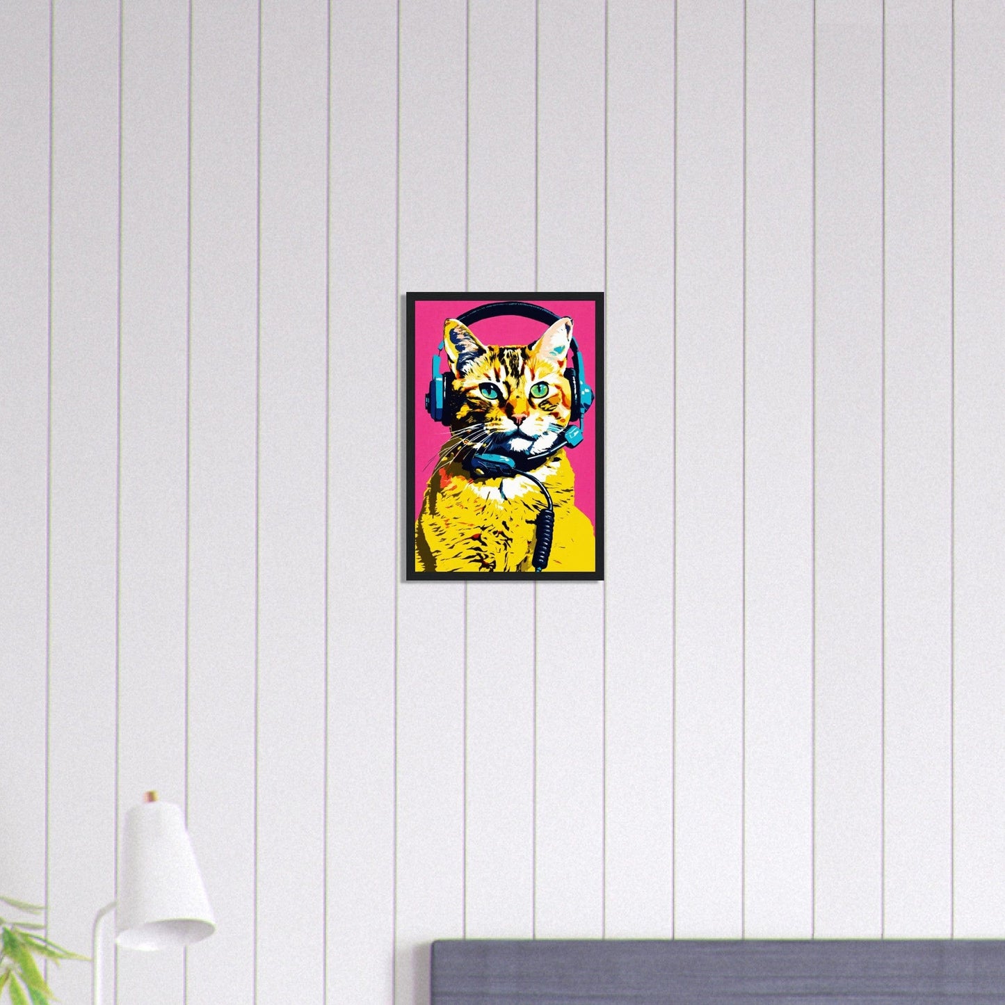 Canvanation Print Material 30x45 cm / 12x18″ Tableau Chat Mystère Au Clair De Lune