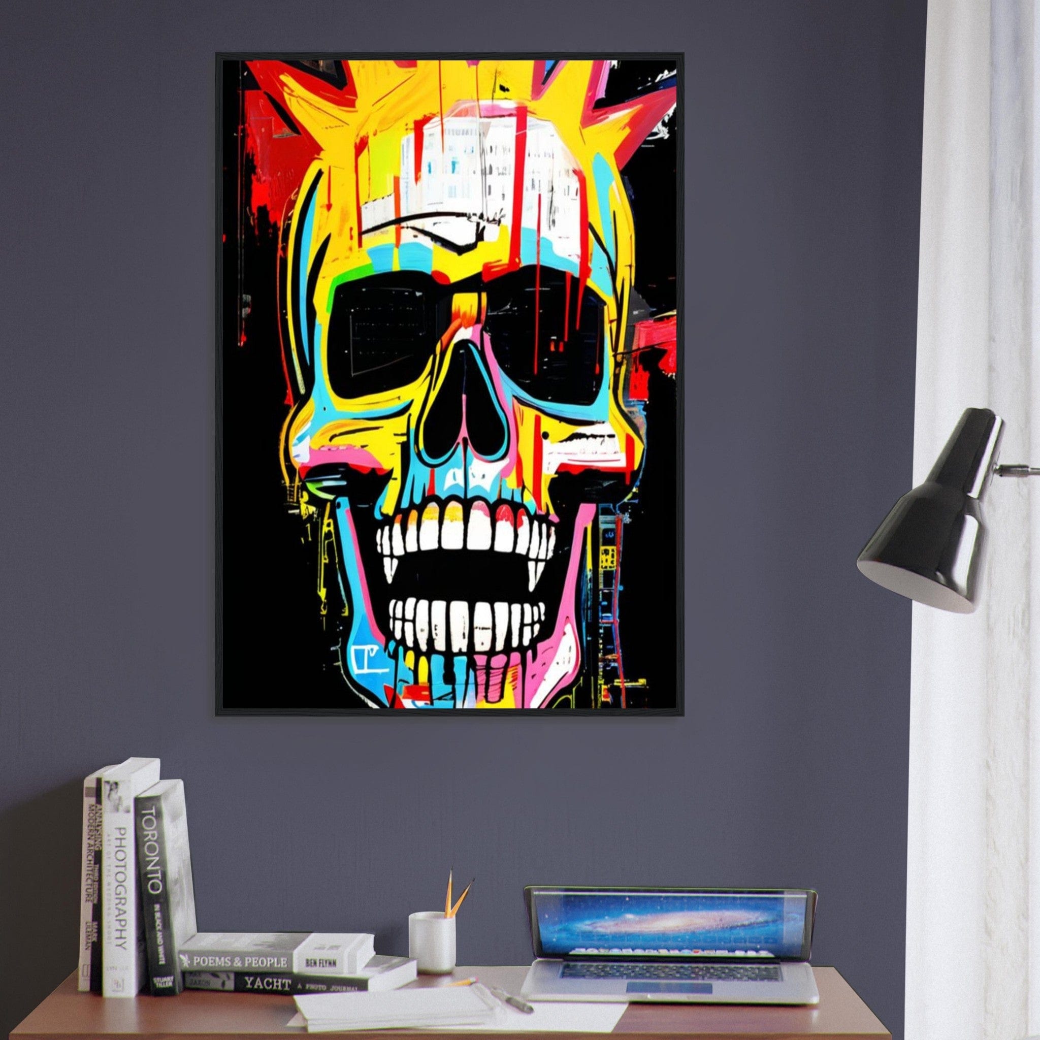 Canvanation Print Material Tableau Tête De Mort Graffiti