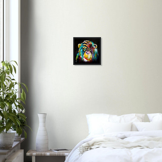 Canvanation 30x30cm / Avec cadre en bois Tableau Singe Pop Art