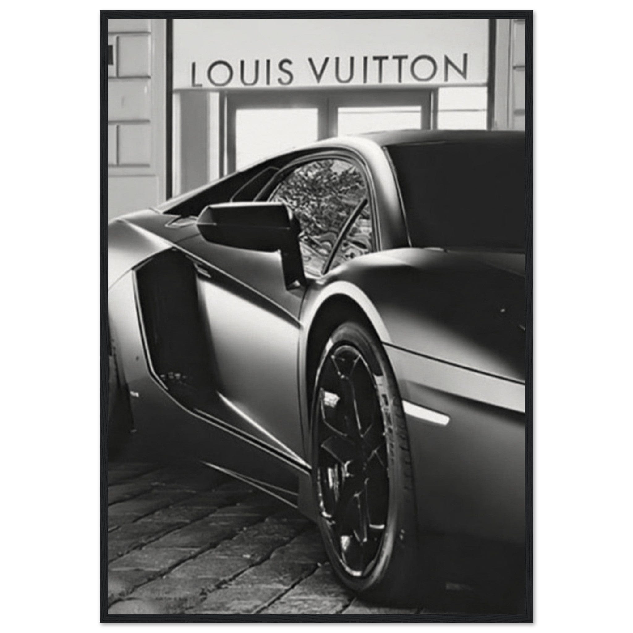 Canvanation Print Material 70x100 cm / 28x40″ / Cadre Noir Tableau Louis Vuitton Lamborghini