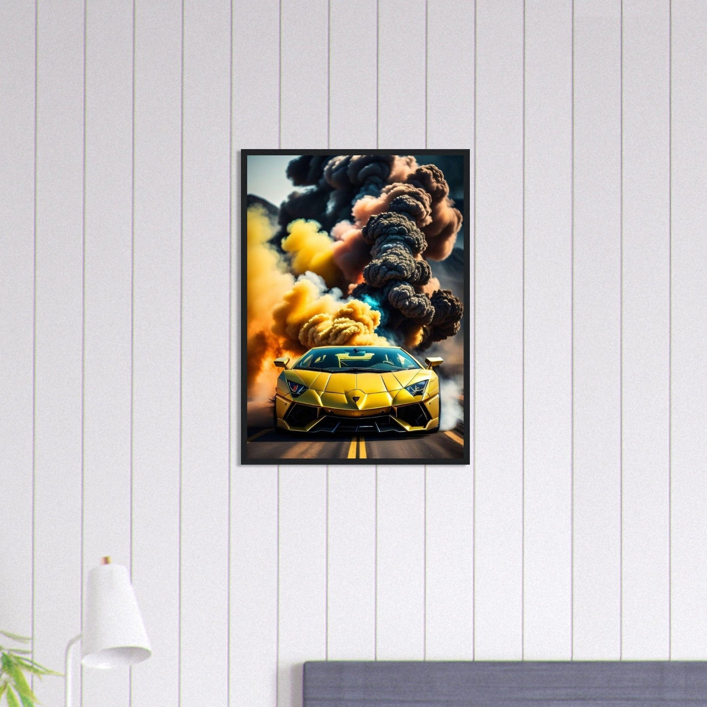 Canvanation Print Material 50x70 cm / 20x28″ Tableau Voiture Lamborghini Jaune