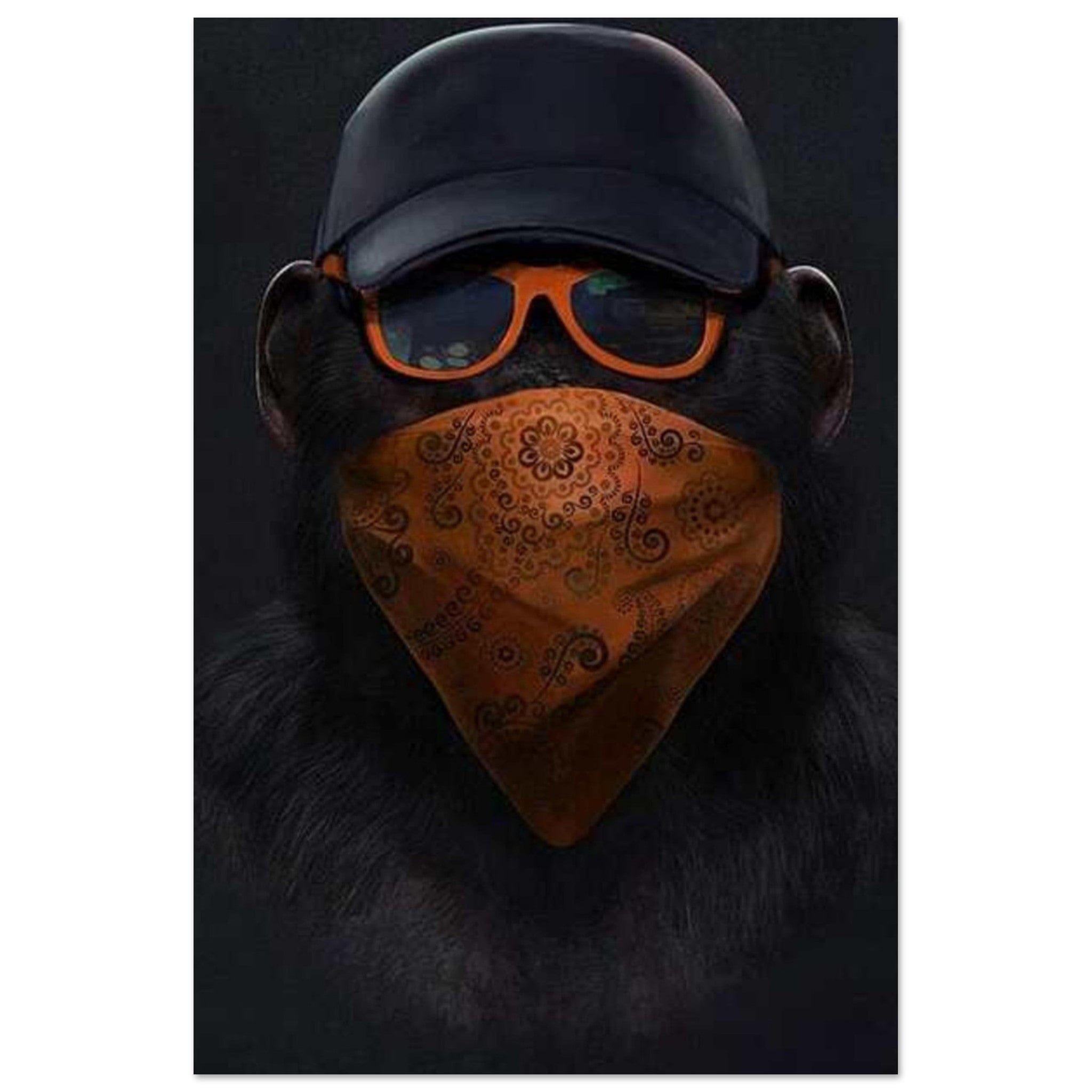 Canvanation Print Material 40x60 cm / 16x24″ Poster Singe Orange Noir