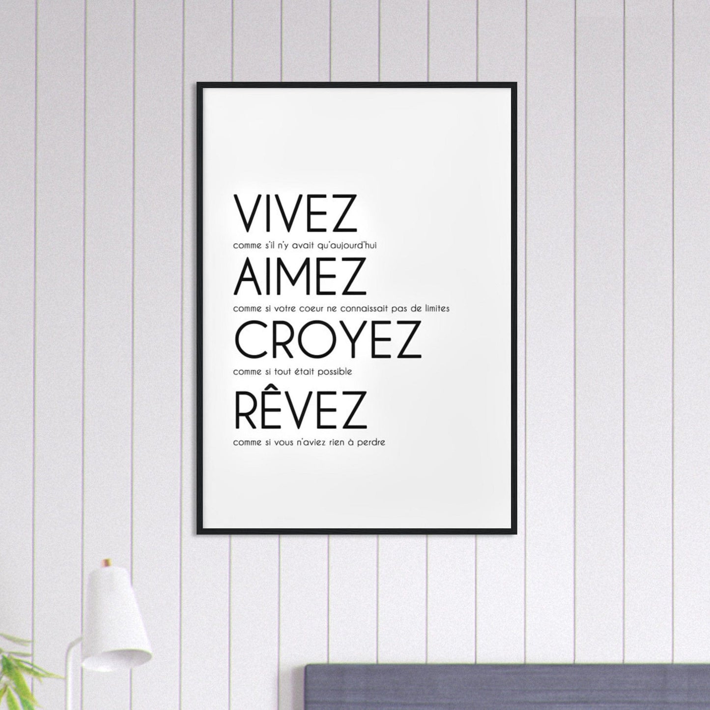 Canvanation Print Material 70x100 cm / 28x40″ Tableau Citation Motivation Vivez Aimez Croyez Rêver