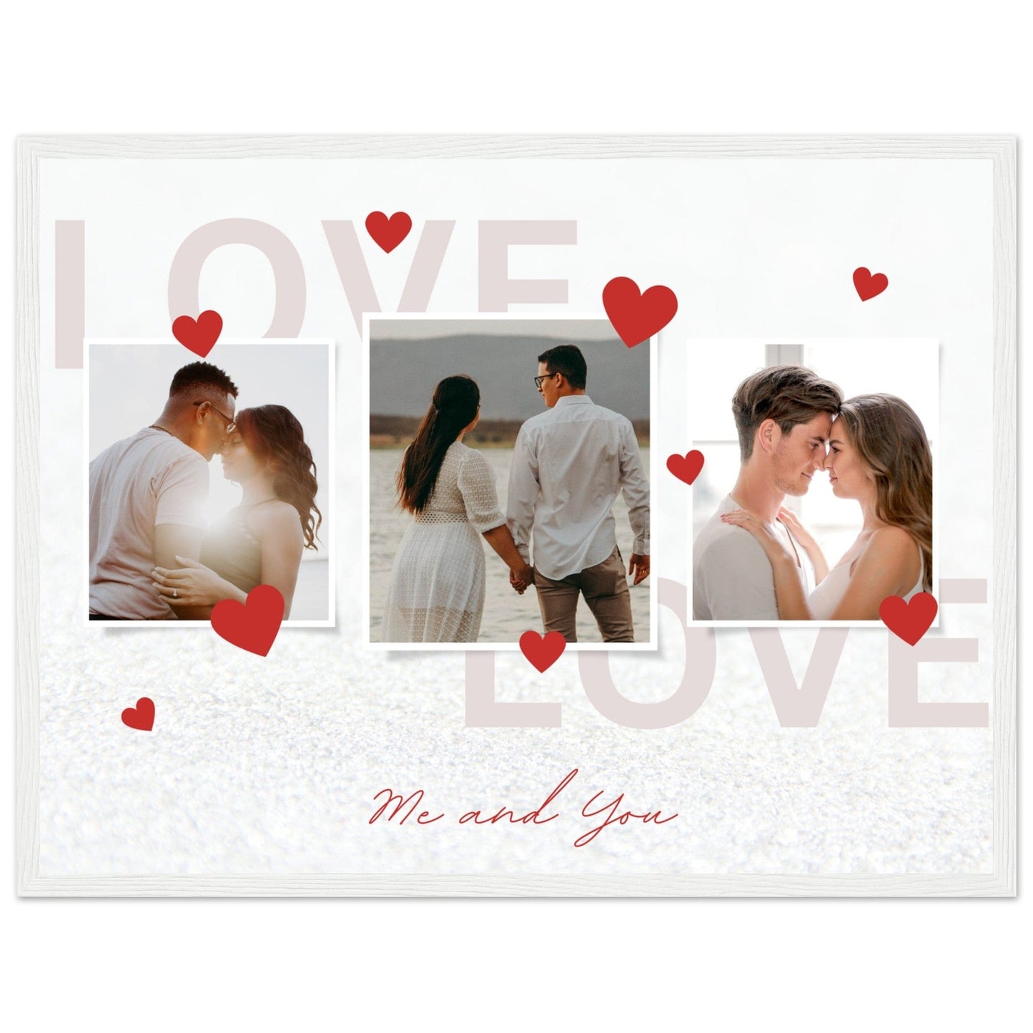 Canvanation Print Material 45x60 cm / 18x24″ / Blanc Cadre Pele Mele Photo Couple "Love"