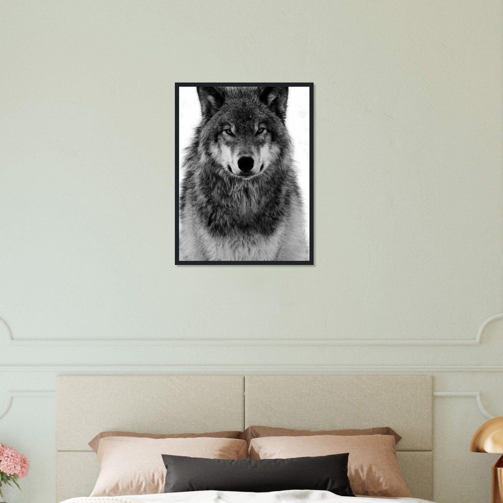 Gelato Print Material Tableau Loup Noir Et Blanc