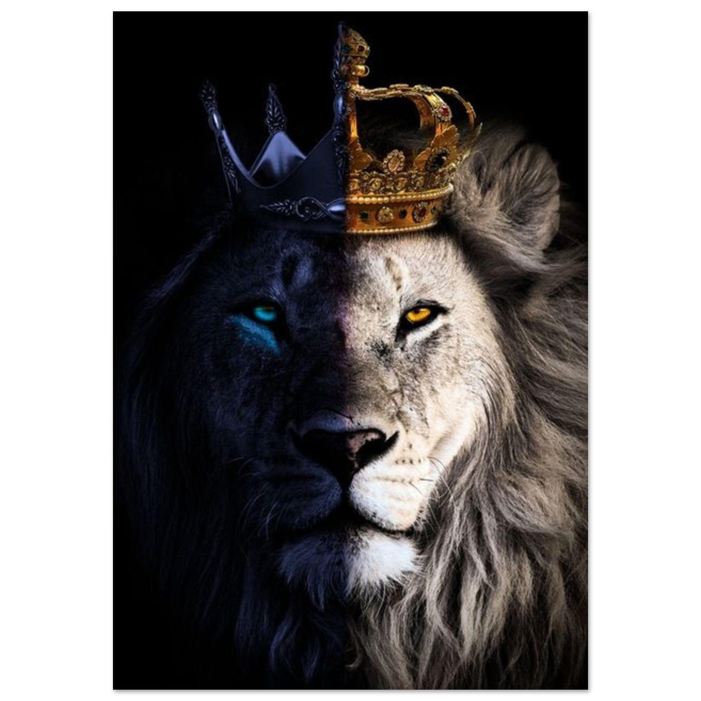 Canvanation Print Material 70x100 cm / 28x40″ Poster Lion Blanc Couronne
