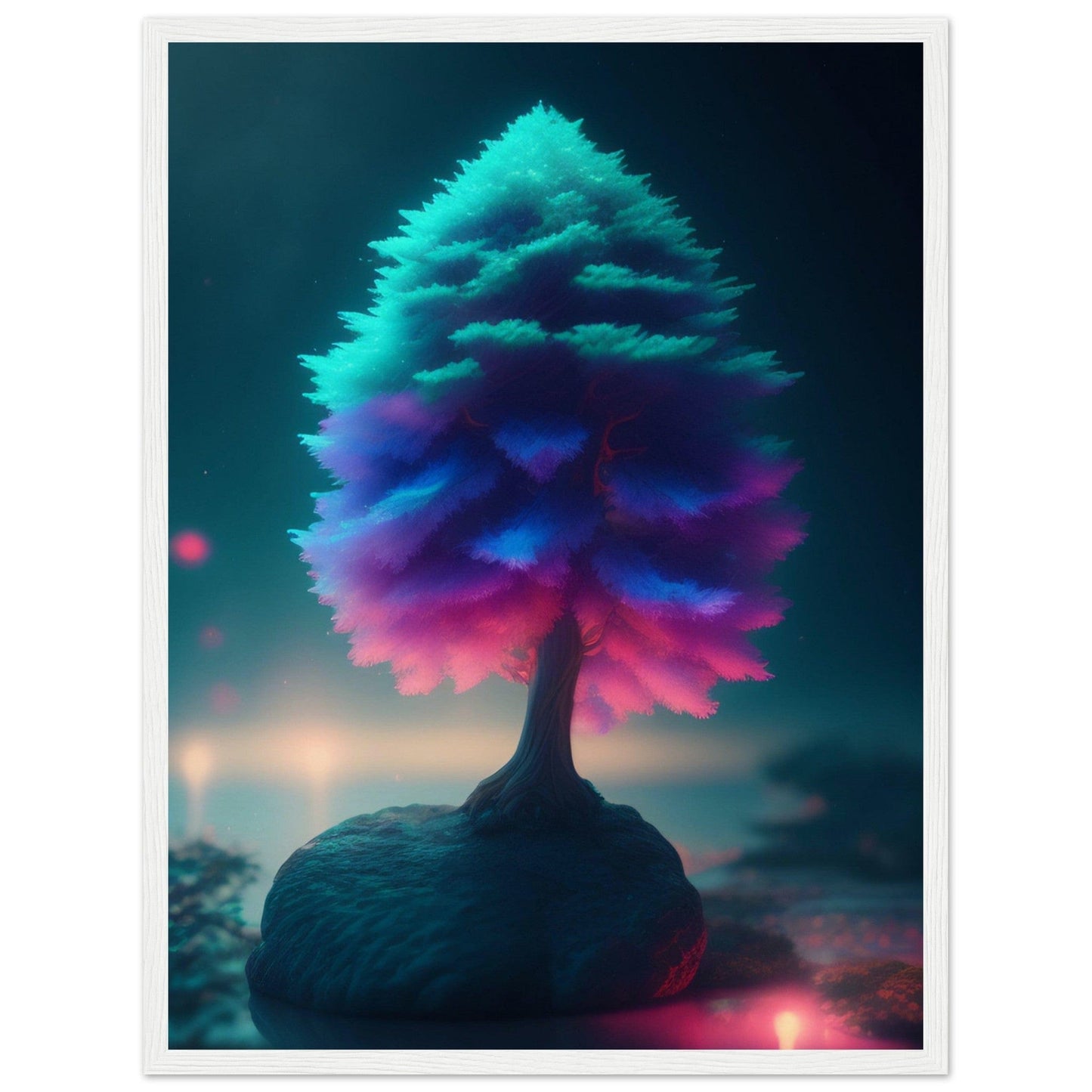 Canvanation Print Material 45x60 cm / 18x24″ / Blanc Tableau Arbre De Vie La Vie Bleu