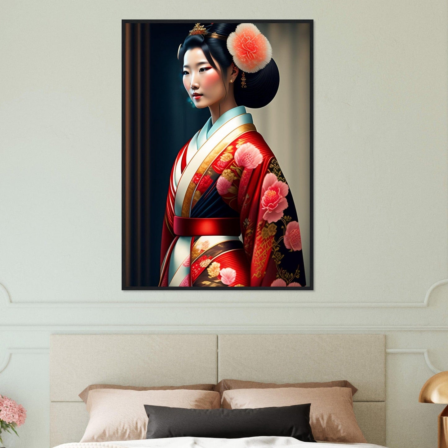 Canvanation Print Material 70x100 cm / 28x40″ Tableau Japon Geisha Femme Ancienne