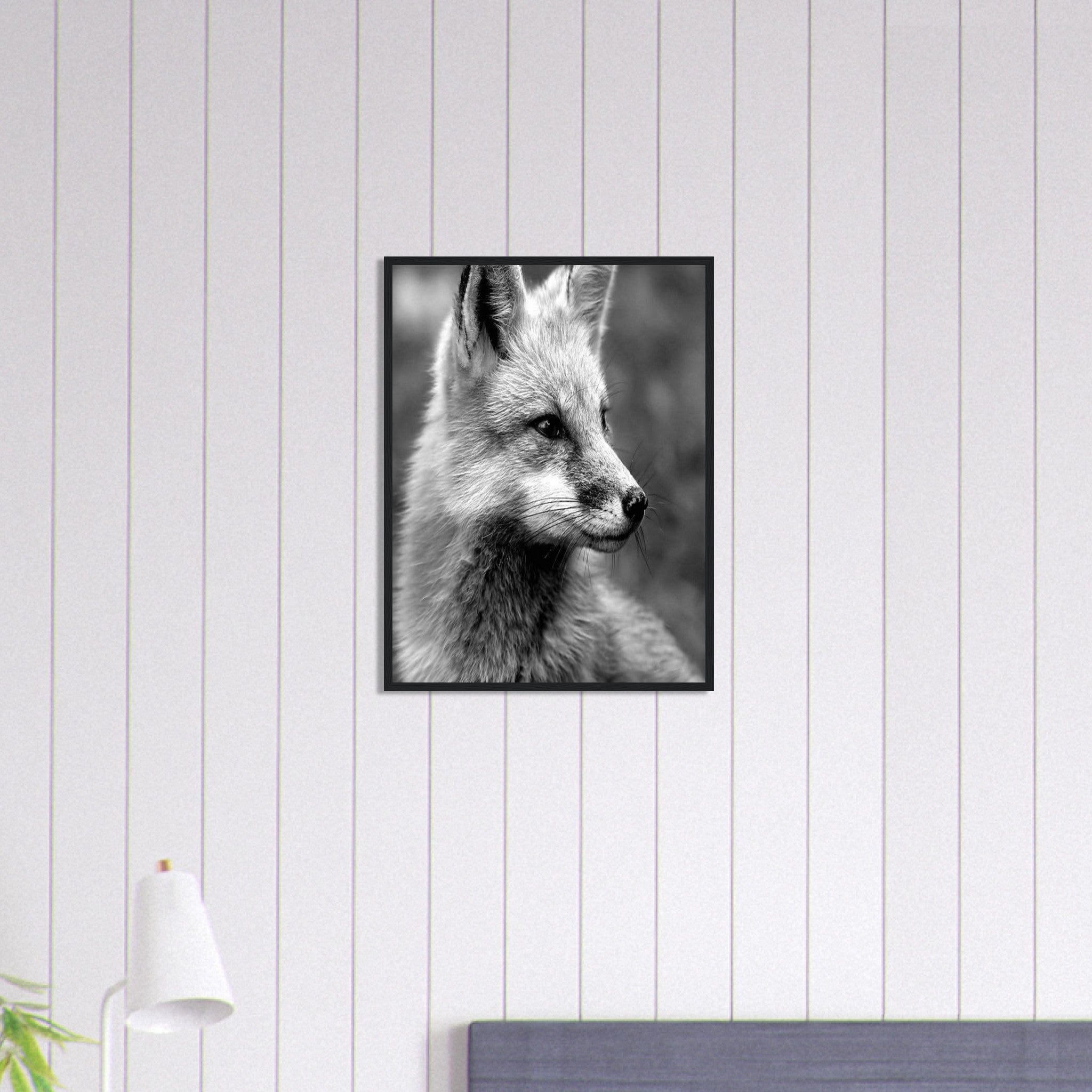 Canvanation Print Material 45x60 cm / 18x24″ Tableau Photo Noir Et Blanc-Animaux-Renard