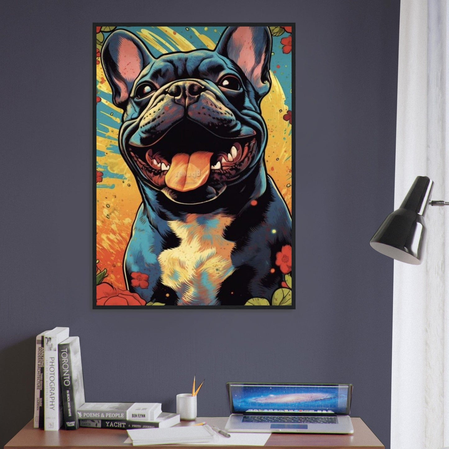 Canvanation Print Material Tableau Chien - Les traces du bonheur