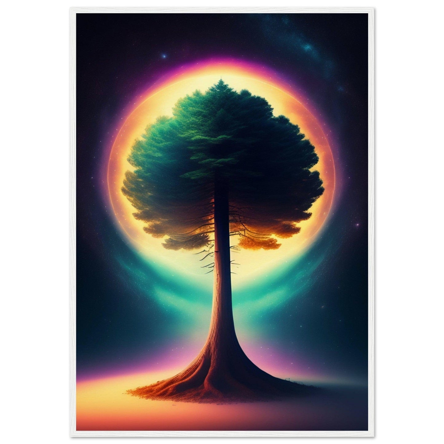 Canvanation Print Material 70x100 cm / 28x40″ / Blanc Tableau L'Arbre de Vie au Centre de Tout
