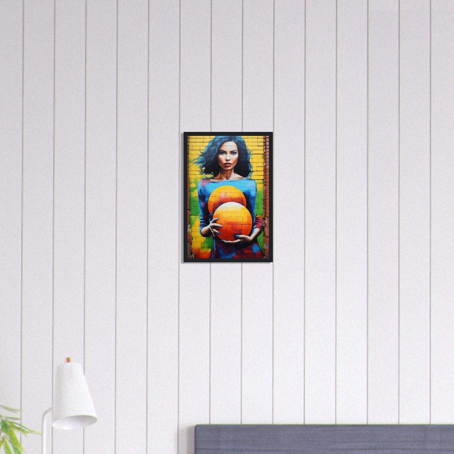 Canvanation Print Material 30x45 cm / 12x18″ Tableaux Street Art Femme Monde Rond