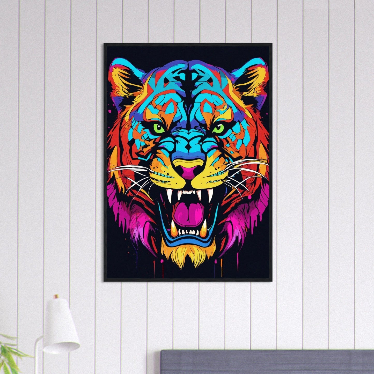 Canvanation Print Material 70x100 cm / 28x40″ Tableau Tigre Rugissement Chromatique