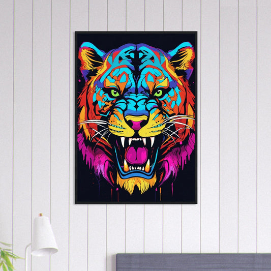 Canvanation Print Material 70x100 cm / 28x40″ Tableau Tigre Rugissement Chromatique