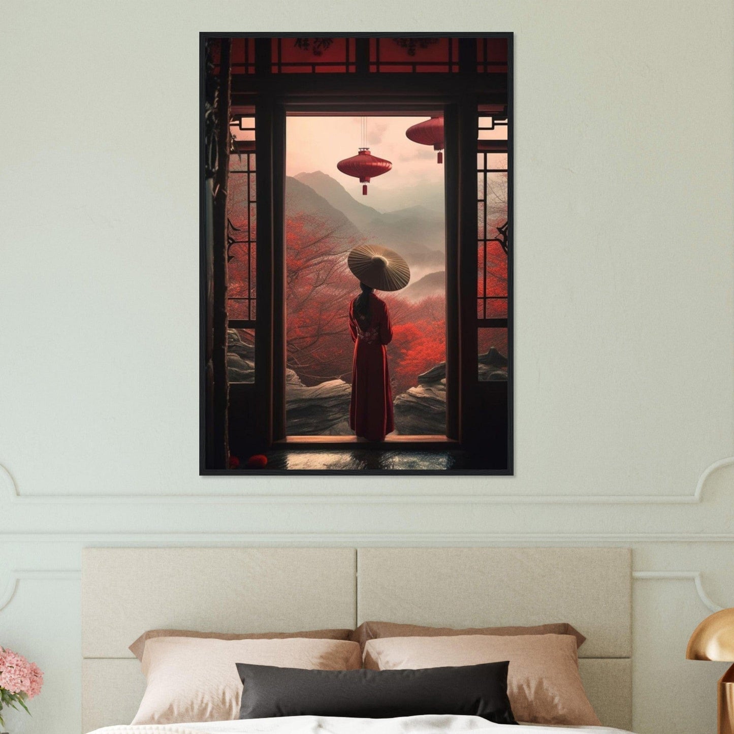 Canvanation Print Material 70x100 cm / 28x40″ Tableau Japon Fleur De Cerisier Geisha