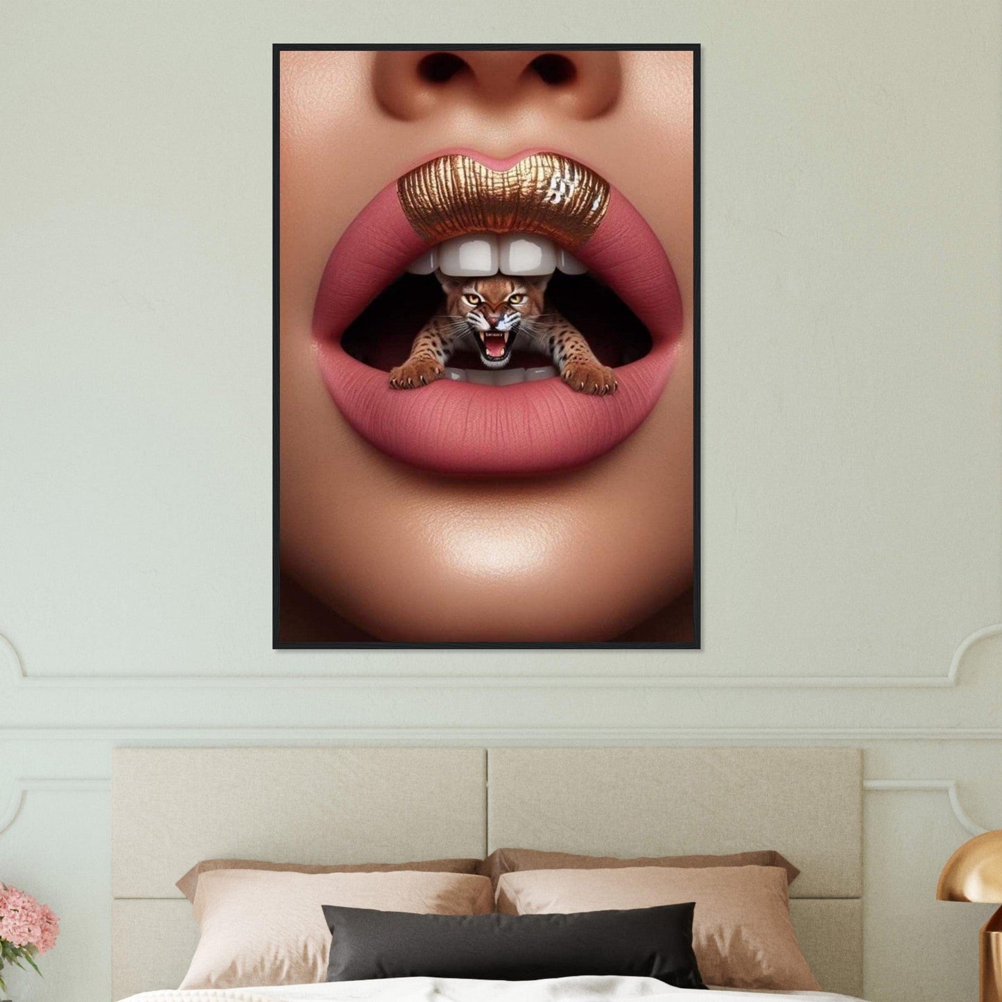 Canvanation Print Material Tableau Levres Tigres
