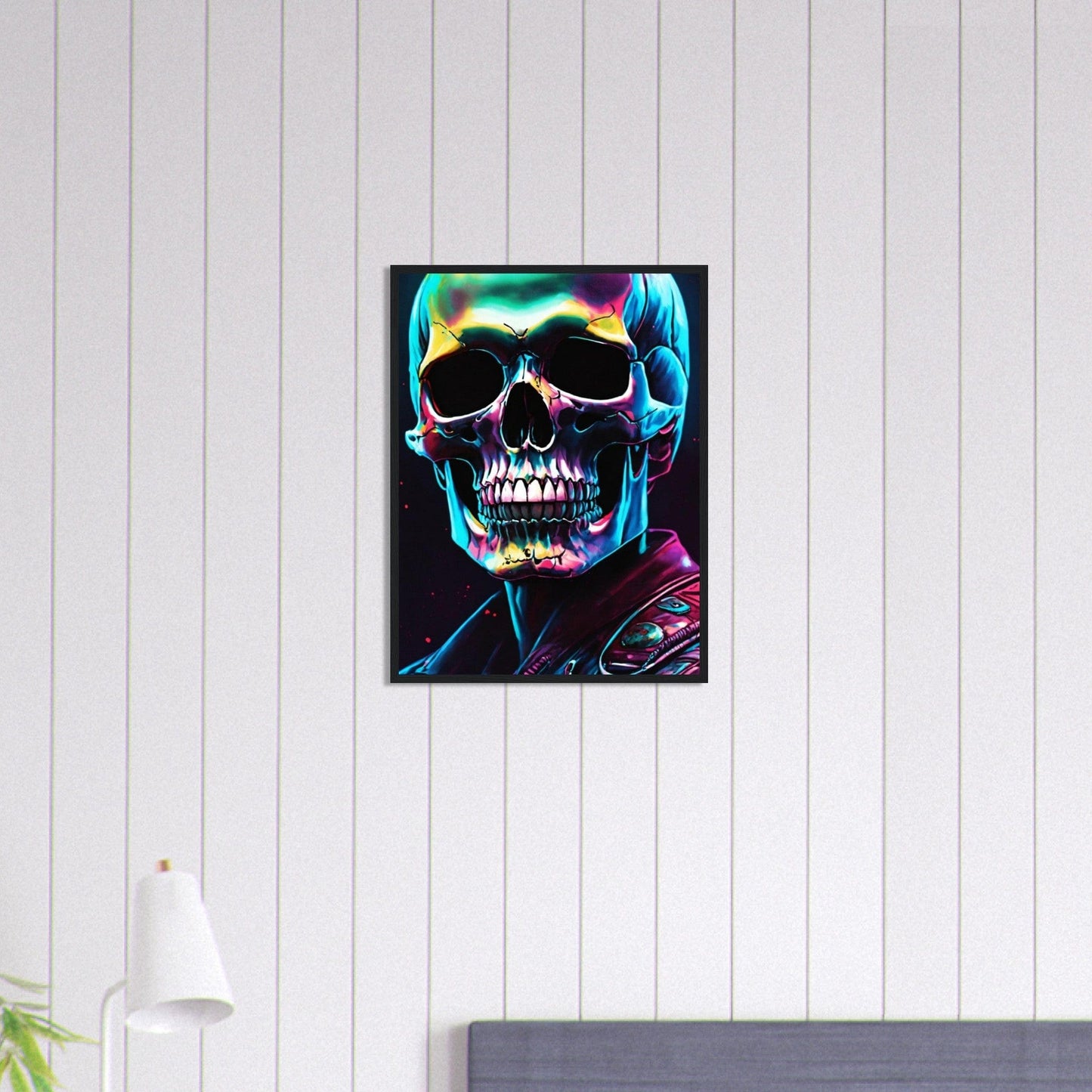 Canvanation Print Material 45x60 cm / 18x24″ Tableau Tête De Mort Biker